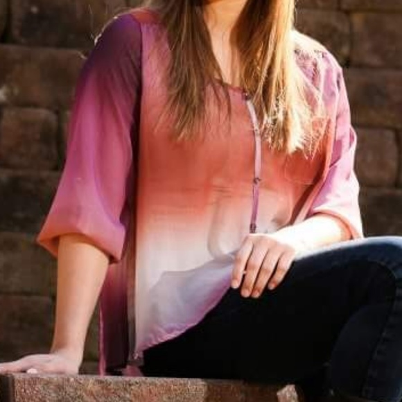 💲💲Sheer Ombre Boho Top - Picture 2 of 5